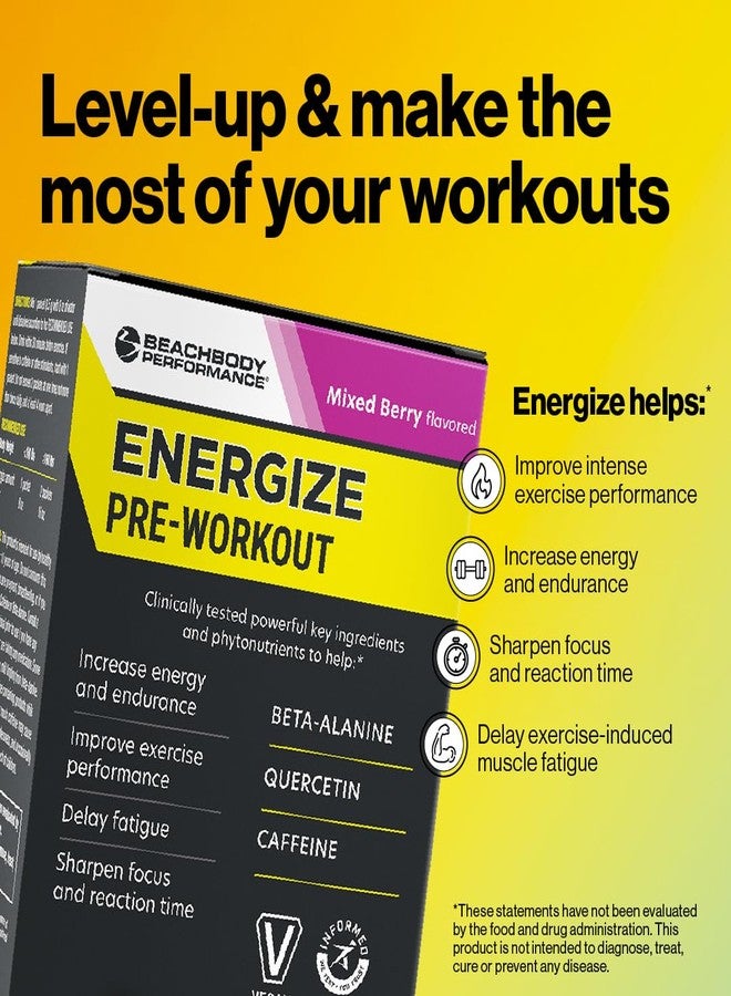 BODi Energize Pre Workout Powder - Beta-Alanine, Quercetin & Low-Dose Caffeine Formula for Enhanced Energy & Focus, Increase Energy & Endurance Supplement, Mixed Berry, 20 Sticks - Image 2